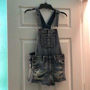 Denim Overall Shorts